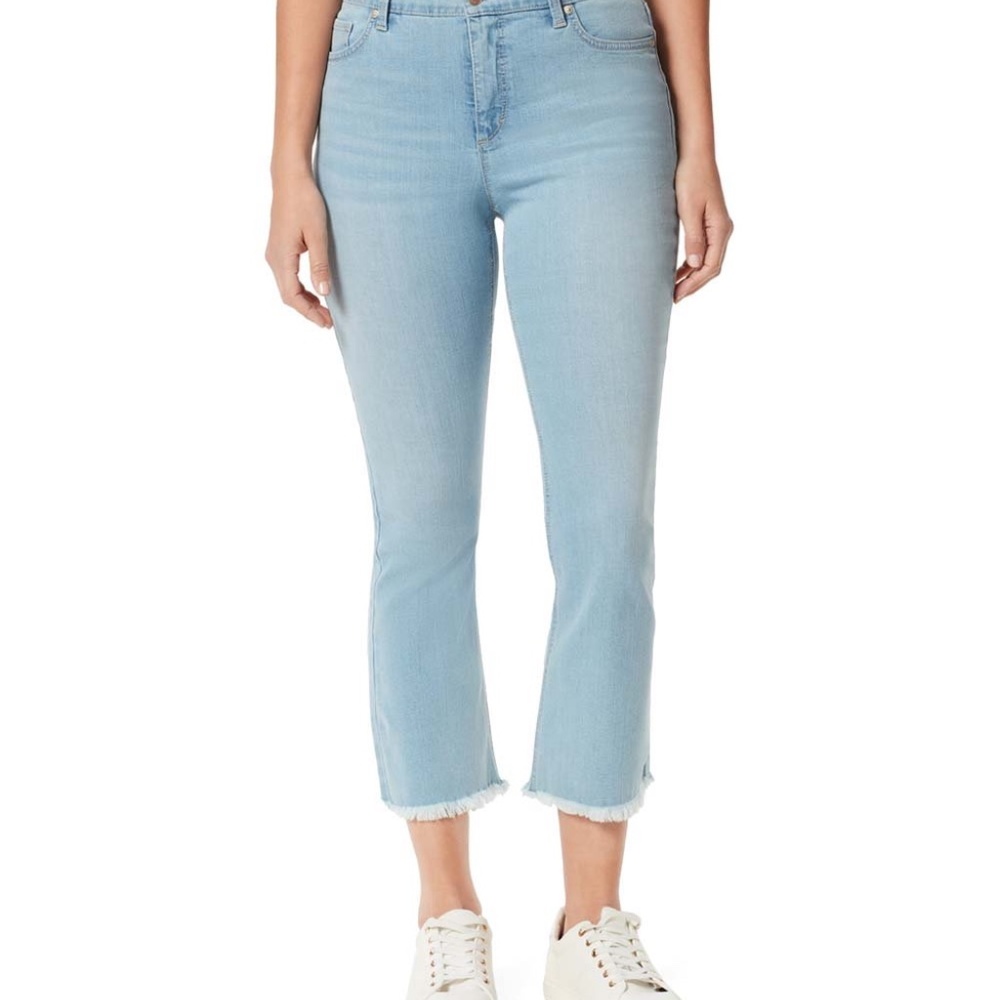 Sz 12 Gloria Vanderbilt Crop Whitehaven Jeans w/Fray Hem